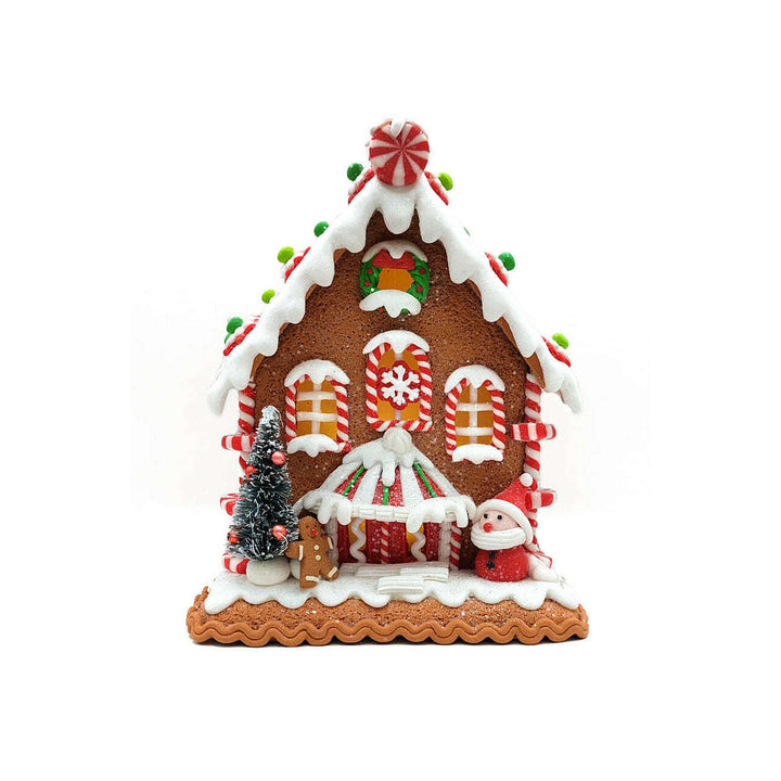 Christmas Gingerbread House with Santa. Wizardi Festive Decoration F07-N2-23-AAA008A