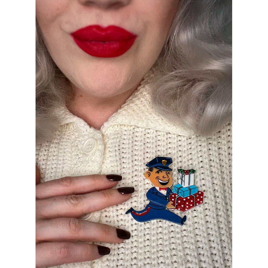 Christmas Happy Mail Brooch by 50's Vintage Dame x Lipstick & Chrome – view 5