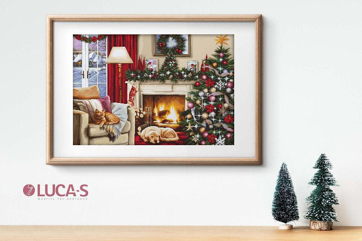 Christmas interior B591L Counted Cross-Stitch Kit