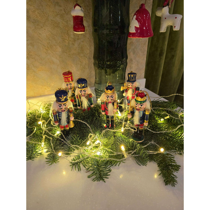 Christmas Nutcracker Set. Wizardi Classic Wooden Festive Decoration F07M14-6-N01617