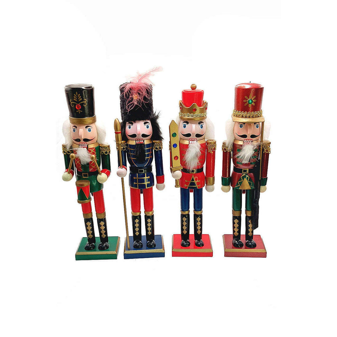 Christmas Nutcracker the Swordsman. Wizardi Classic Wooden Festive Decoration F07M14-40-N01012A