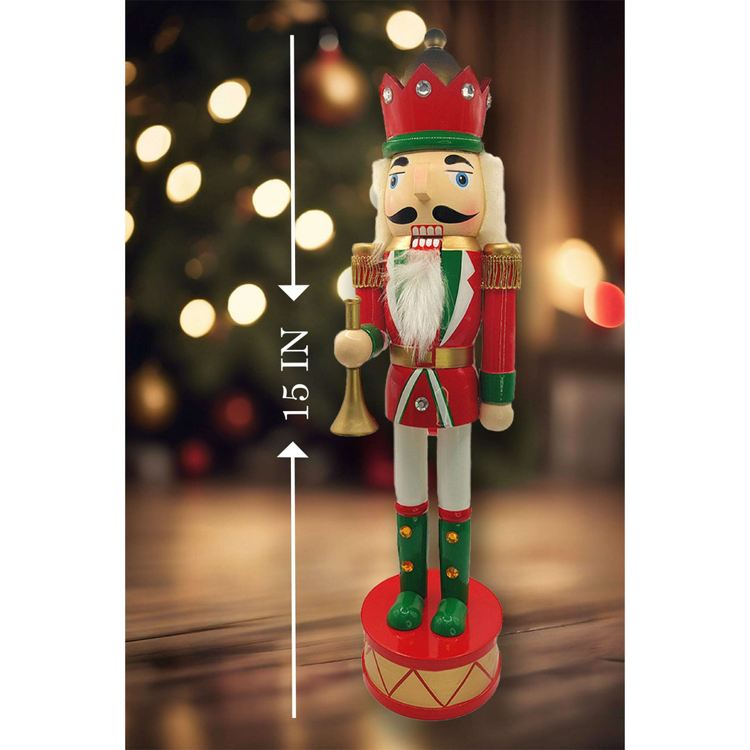 Christmas Nutcracker the Trumpeter. Wizardi Classic Wooden Festive Decoration F07M14-32-N01819D