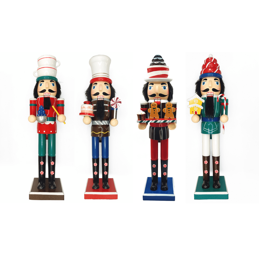 Christmas Nutcracker with a Little House. Wizardi Classic Wooden Festive Decoration F07M14-41-N01058D