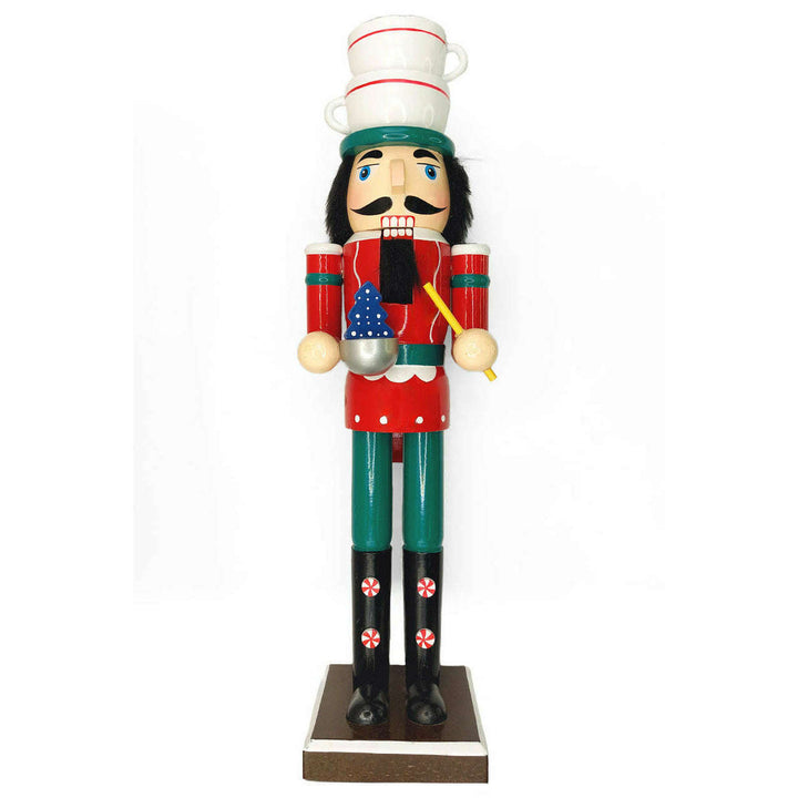 Christmas Nutcracker with the Christmas Tree. Wizardi Classic Wooden Festive Decoration F07M14-41-N01058A
