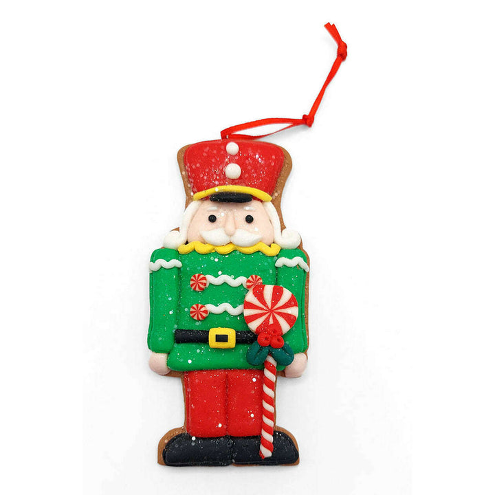 Christmas Ornament - Gingerbread Green Soldier. Wizardi Festive Decoration F07-N2-4-A2584C