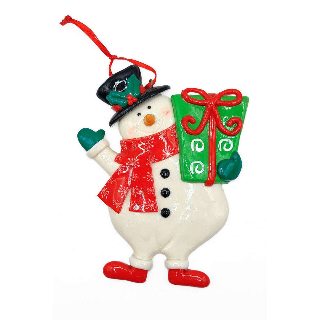 Christmas Ornament - Gloss Gingerbread y  Snowman. Wizardi Festive Decoration F07-N2-13-SEE203B