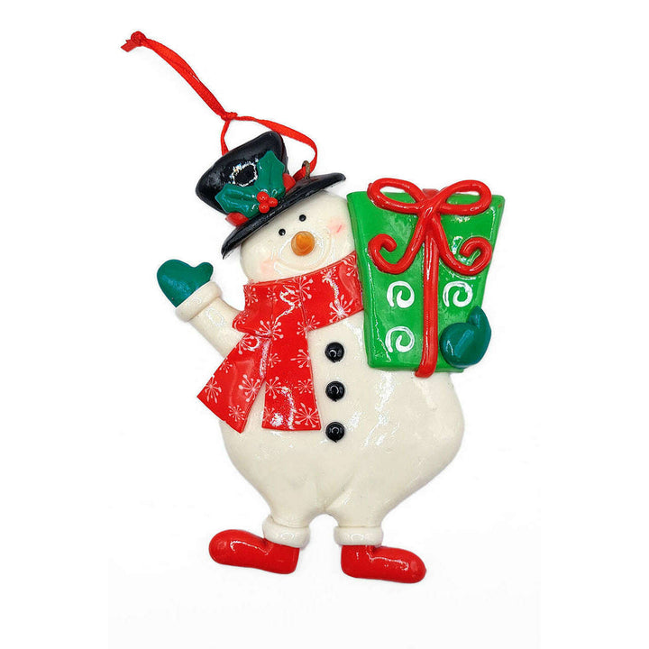 Christmas Ornament - Gloss Gingerbread y  Snowman. Wizardi Festive Decoration F07-N2-13-SEE203B
