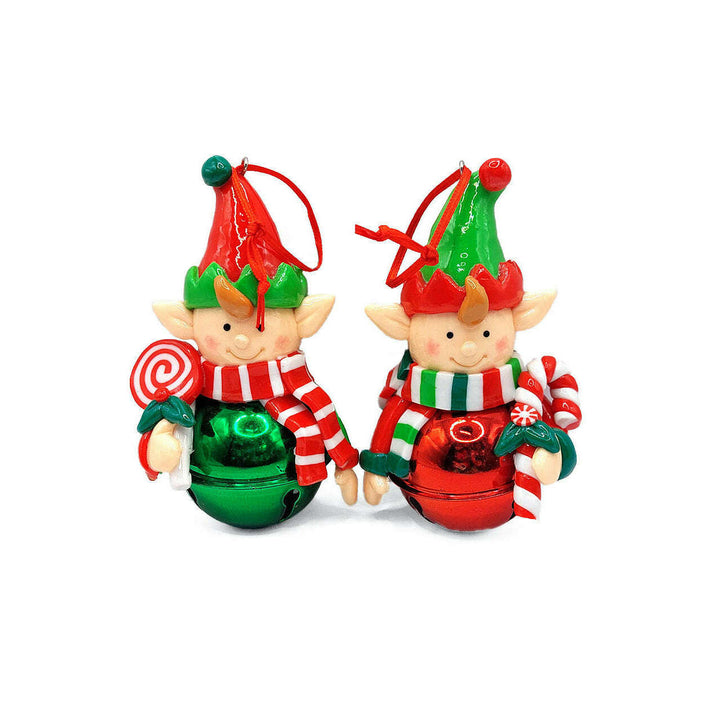 Christmas Ornament - Glossy Gingerbread Elf with Lollipop. Wizardi Festive Decoration F07-N2-17-E2506A