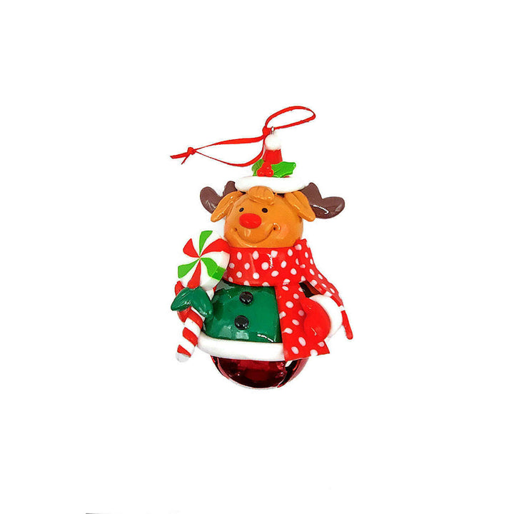 Christmas Ornament - Glossy Gingerbread Reindeer. Wizardi Festive Decoration F07-N2-14-E2504C