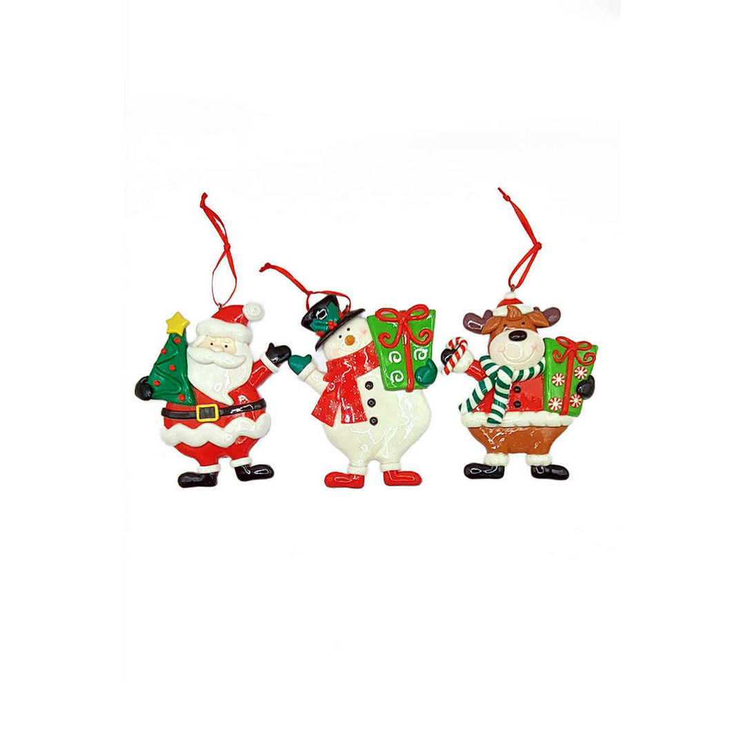 Christmas Ornament - Glossy Gingerbread Santa. Wizardi Festive Decoration F07-N2-13-SEE203A