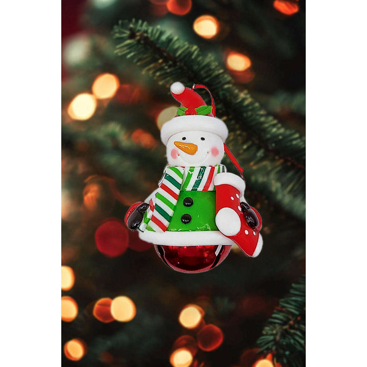 Christmas Ornament - Glossy Gingerbread Snowman. Wizardi Festive Decoration F07-N2-14-E2504B