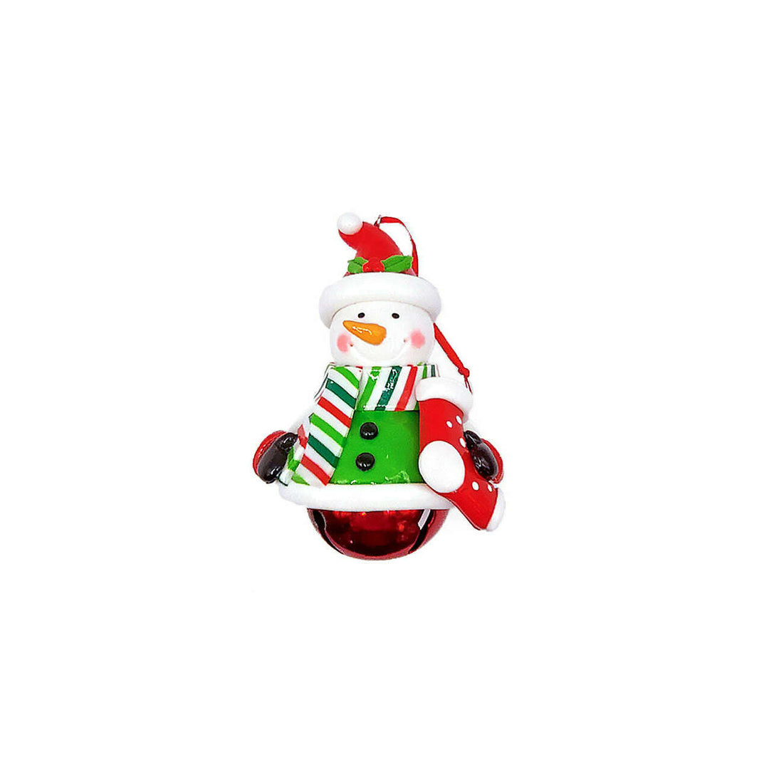 Christmas Ornament - Glossy Gingerbread Snowman. Wizardi Festive Decoration F07-N2-14-E2504B