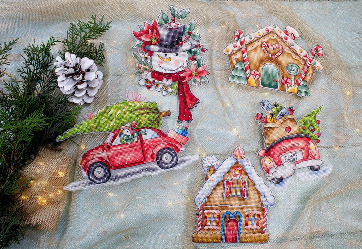Christmas Ornaments Kit L8055 Counted Cross Stitch Kit