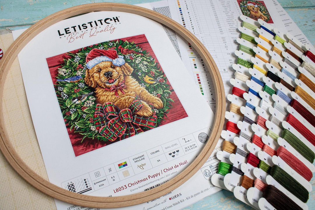 Christmas Puppy L8053 Counted Cross Stitch Kit