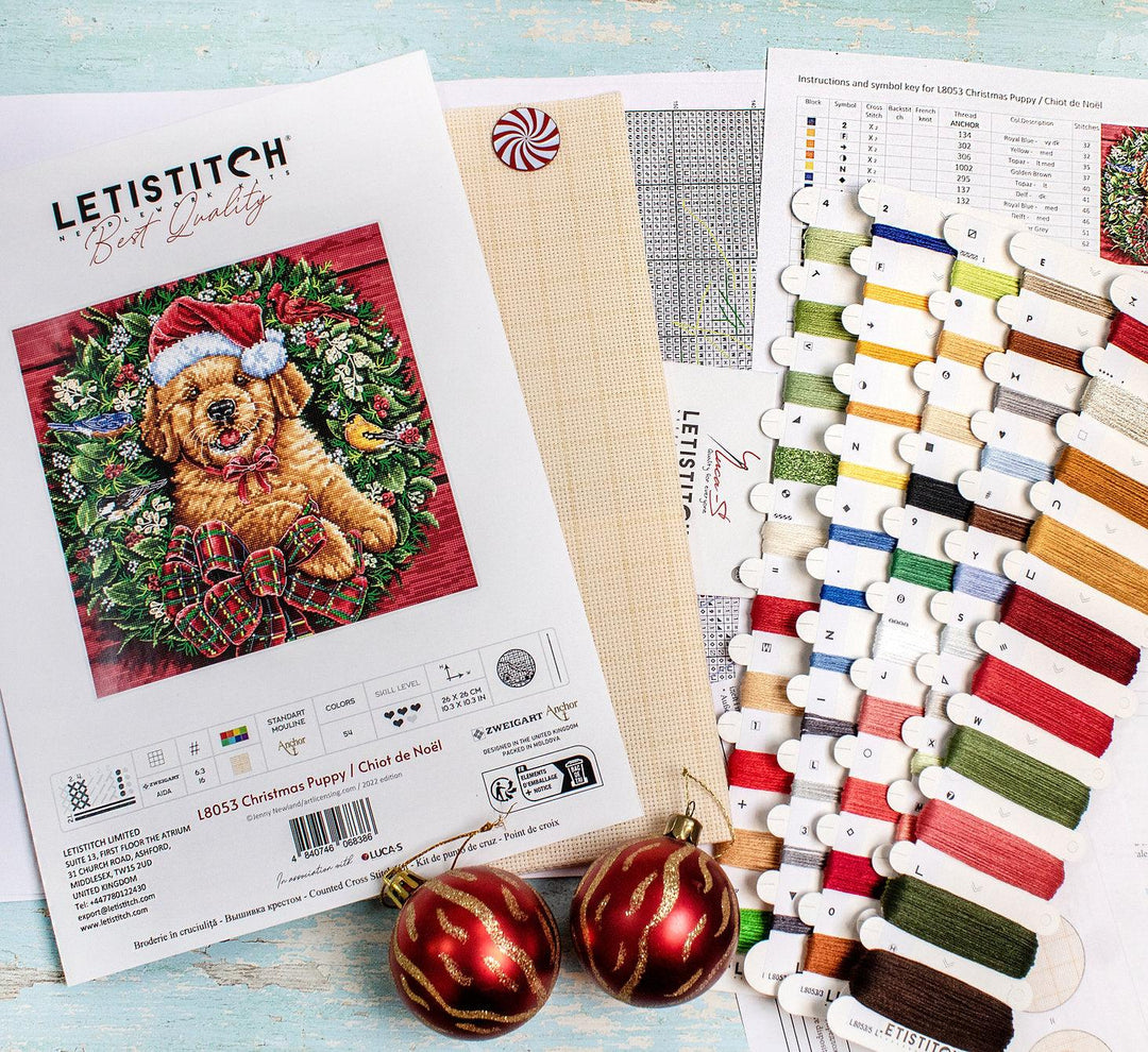 Christmas Puppy L8053 Counted Cross Stitch Kit