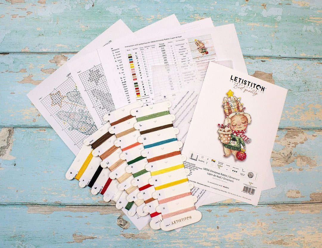 Christmas Rabbit/Ornament L8056 Counted Cross Stitch Kit