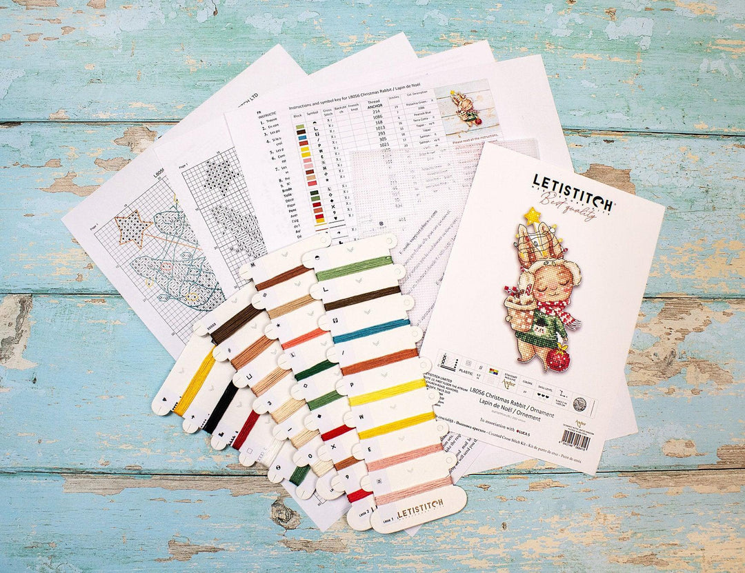 Christmas Rabbit/Ornament L8056 Counted Cross Stitch Kit