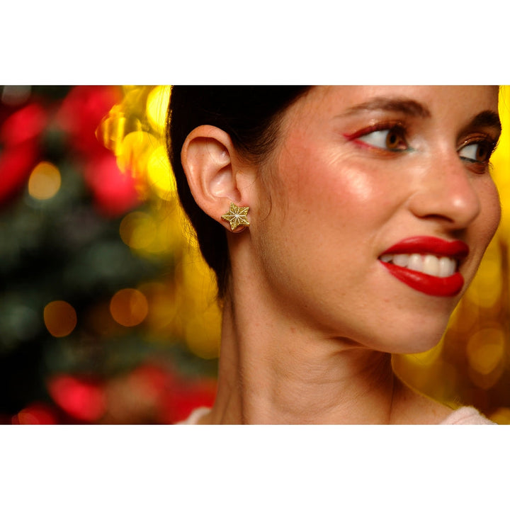 Christmas-Themed Brunette Hair Brooch with Earring Set by Laliblue 13