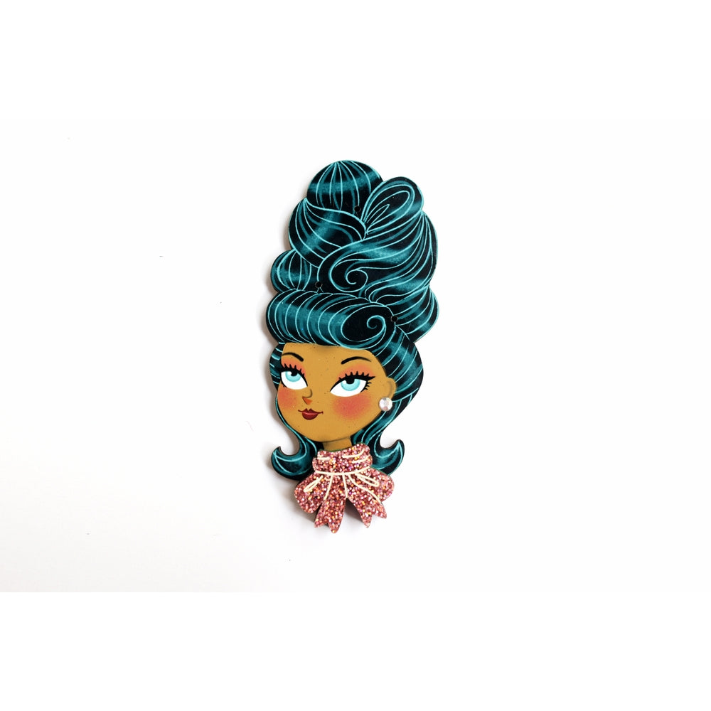 Christmas-Themed Brunette Hair Brooch with Earring Set by Laliblue 2