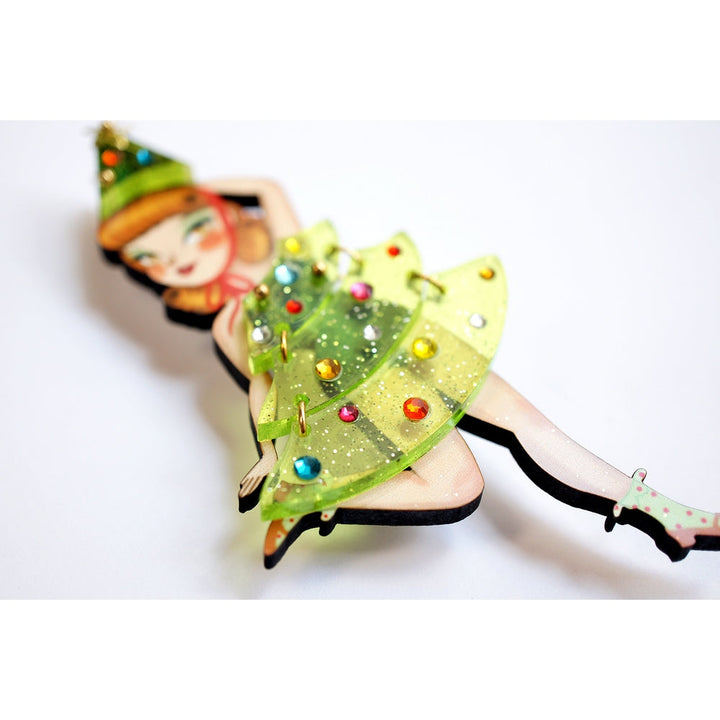 Christmas Tree Girl Brooch by Laliblue 2