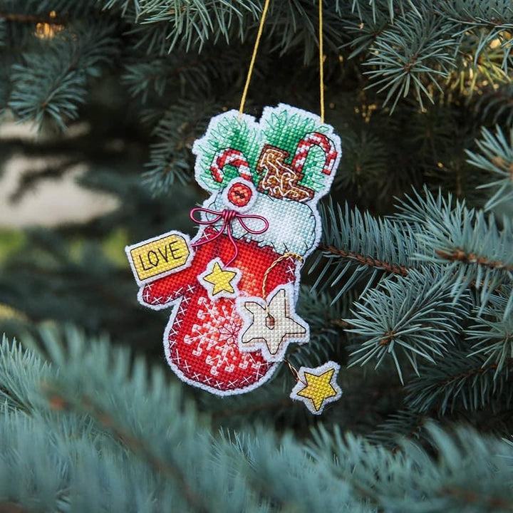 Christmas tree toy. Plastic Canvas Cross-stitch kit T-03C