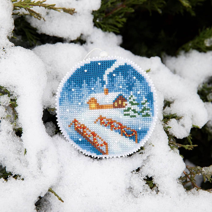 Christmas tree toy. Plastic Canvas Cross-stitch kit T-20C "Winter evening"