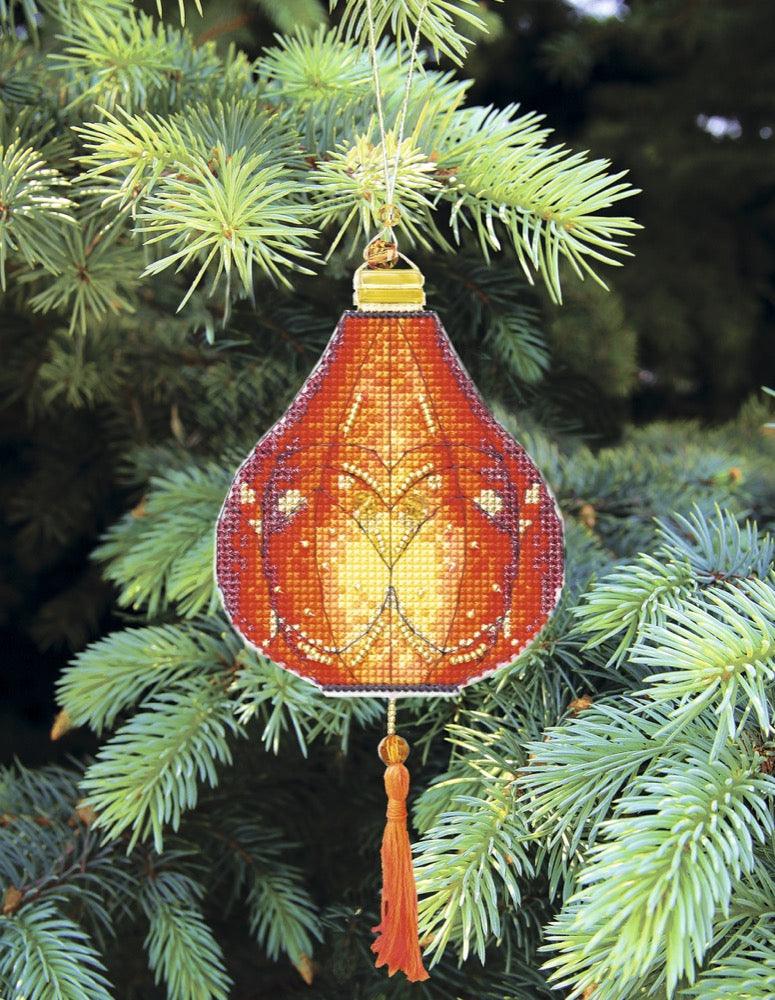 Christmas tree toy. Plastic Canvas Cross-stitch kit T-22C "Colorful lanterns"