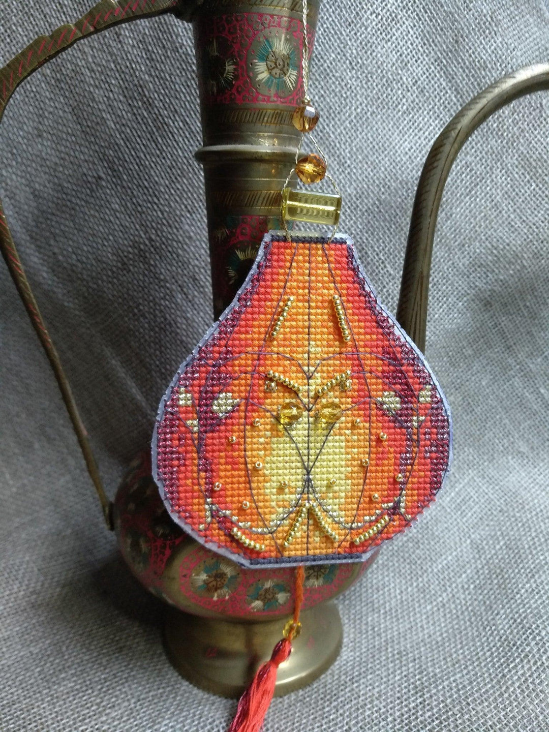 Christmas tree toy. Plastic Canvas Cross-stitch kit T-22C "Colorful lanterns"