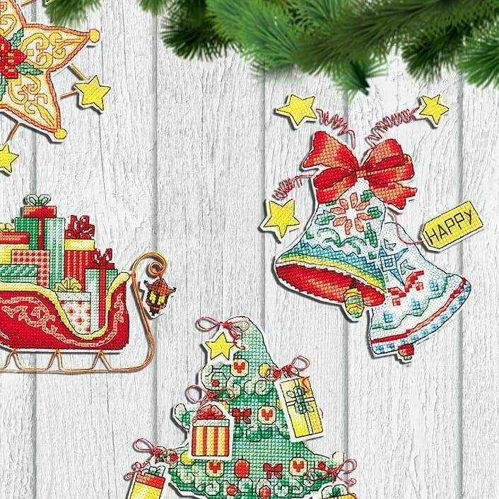 Christmas tree toy. Plastic Canvas Cross-stitch kit T-07C