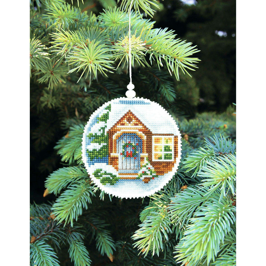Christmas tree toy. Plastic Canvas Cross-stitch kit T-19C "Winter evening"