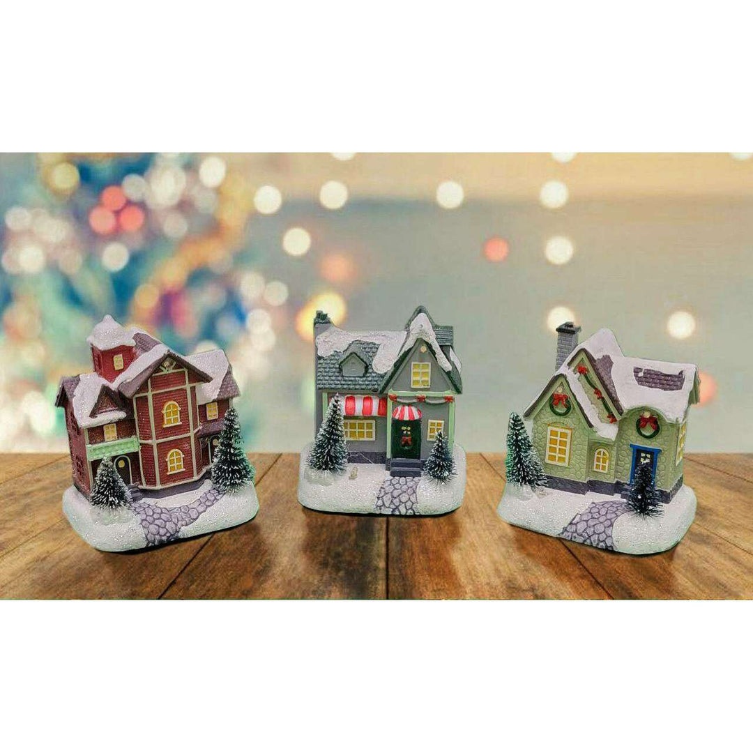 Christmas Village House with LED Lights F07M4-38-W221B