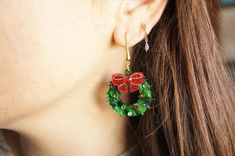 Christmas Wreaths Earrings by Laliblue - Quirks!