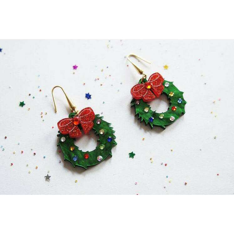 Christmas Wreaths Earrings by Laliblue - Quirks!
