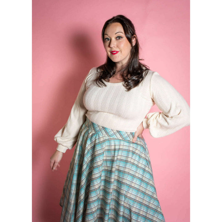 Circle Skirt - Ice Blue Plaid *sale