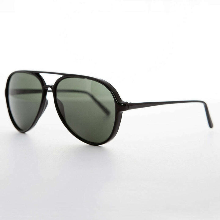 Classic Vintage Aviator Sunglass with Glass Lens - Air Boss