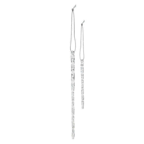 Clear Glass Icicles Set Of 24 Ornament