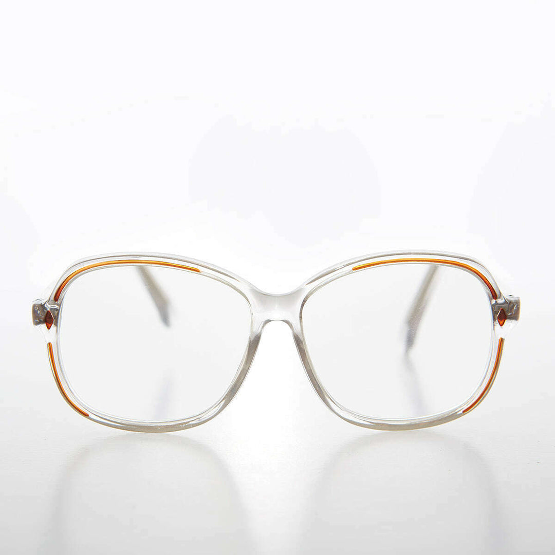 Clear Women's Retro Reading Glasses with Color Accents - Kara