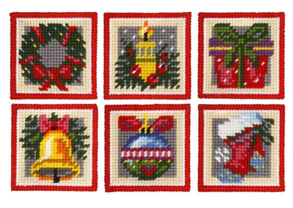 Coaster needlepoint (halfstitch) kit  set of 6 designs "Christmas time" 5106