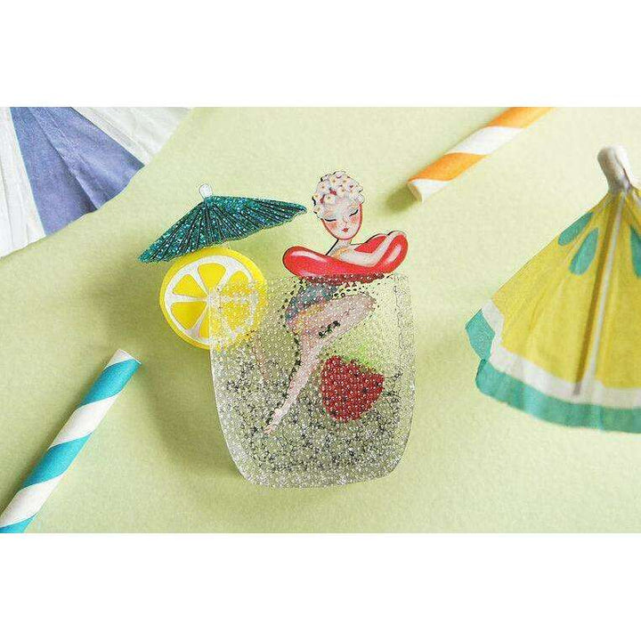 Cocktail Pin Up Girl Brooch by Laliblue - Quirks!
