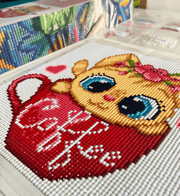 Coffee Cat CS2707 7.9 x 7.9 inches Crafting Spark Diamond Painting Kit