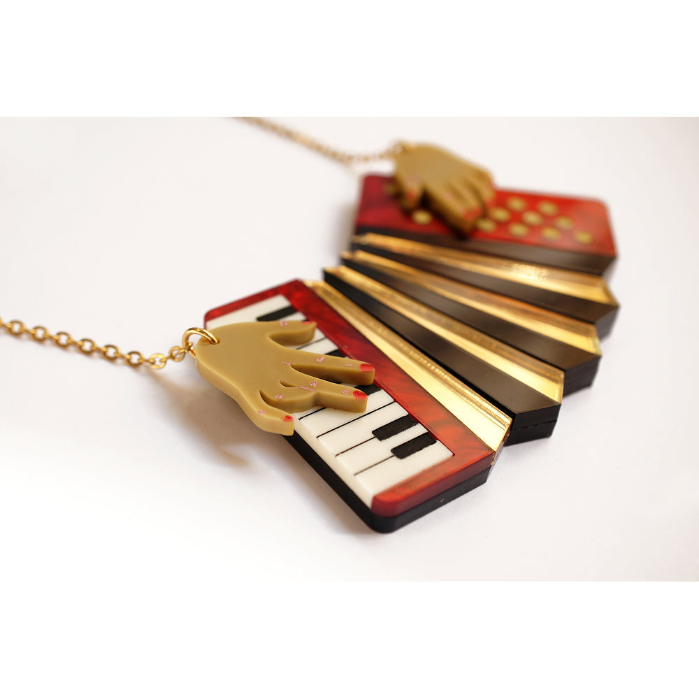 Red Accordion Necklace by Laliblue 2