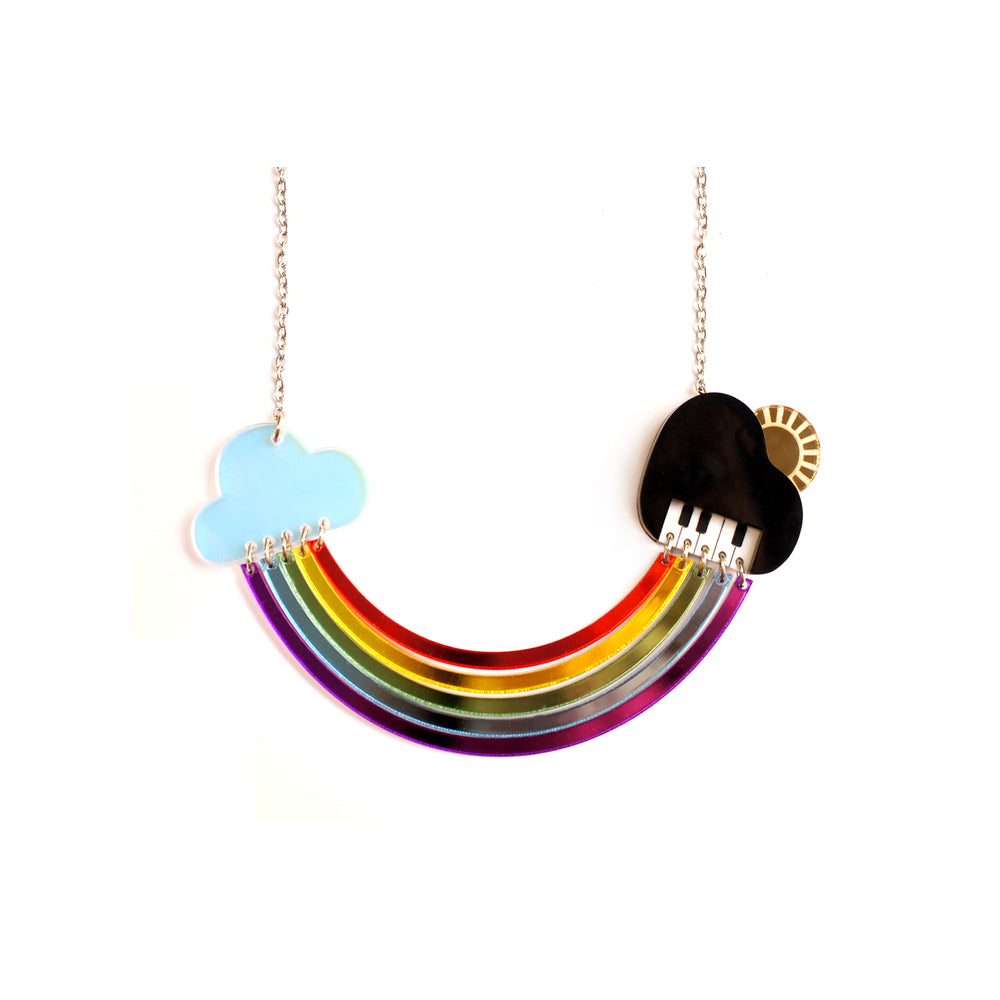 Rainbow Piano Necklace by Laliblue 