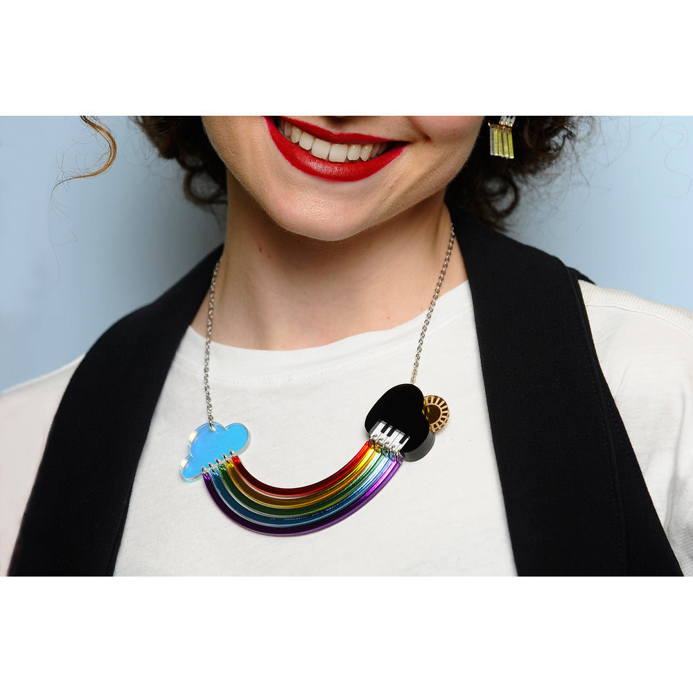 Rainbow Piano Necklace by Laliblue 2