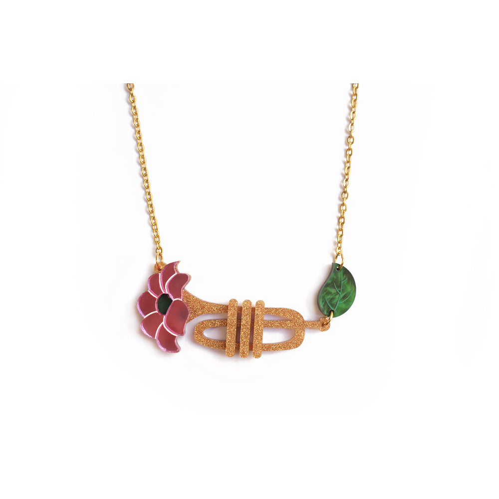 Trumpet with flower earrings by Laliblue 6