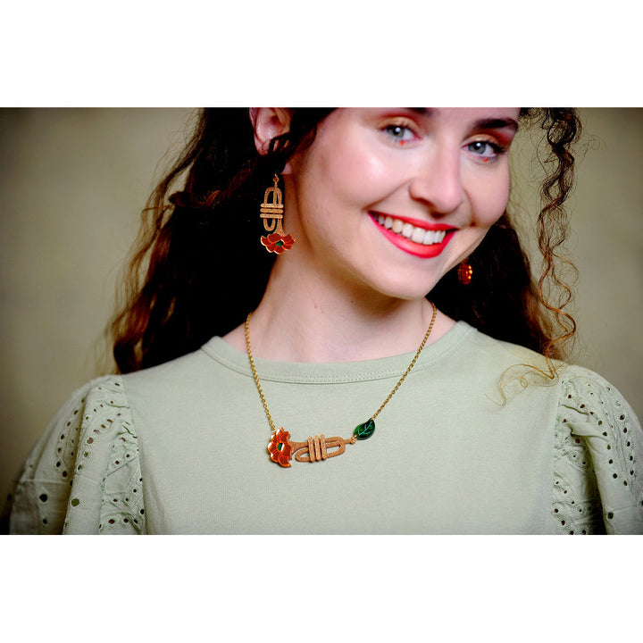 Trumpet with flower earrings by Laliblue 8