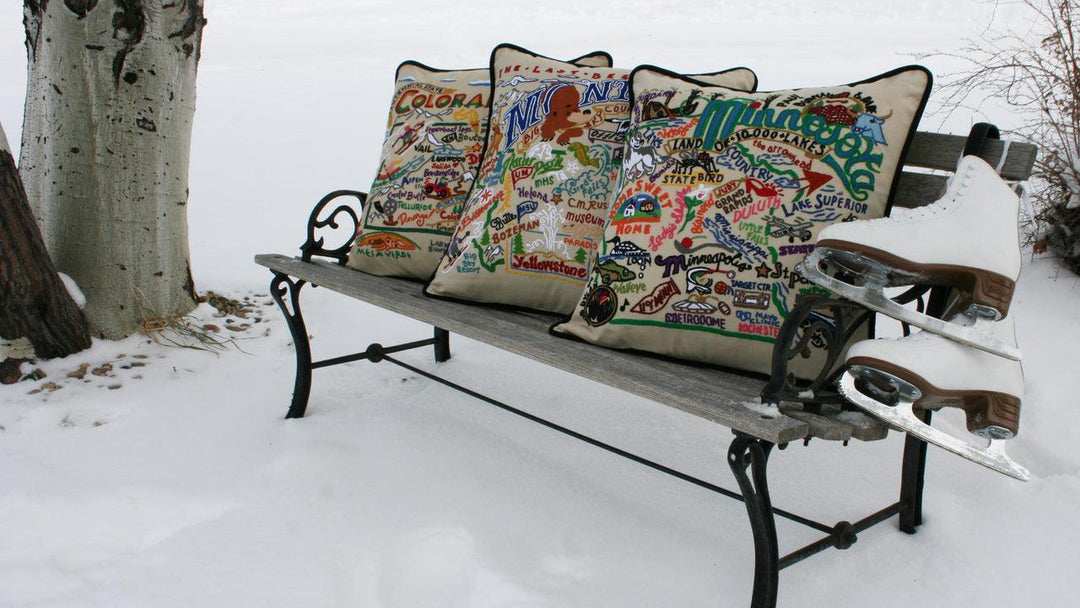 Colorado Hand-Embroidered Pillow - Quirks!