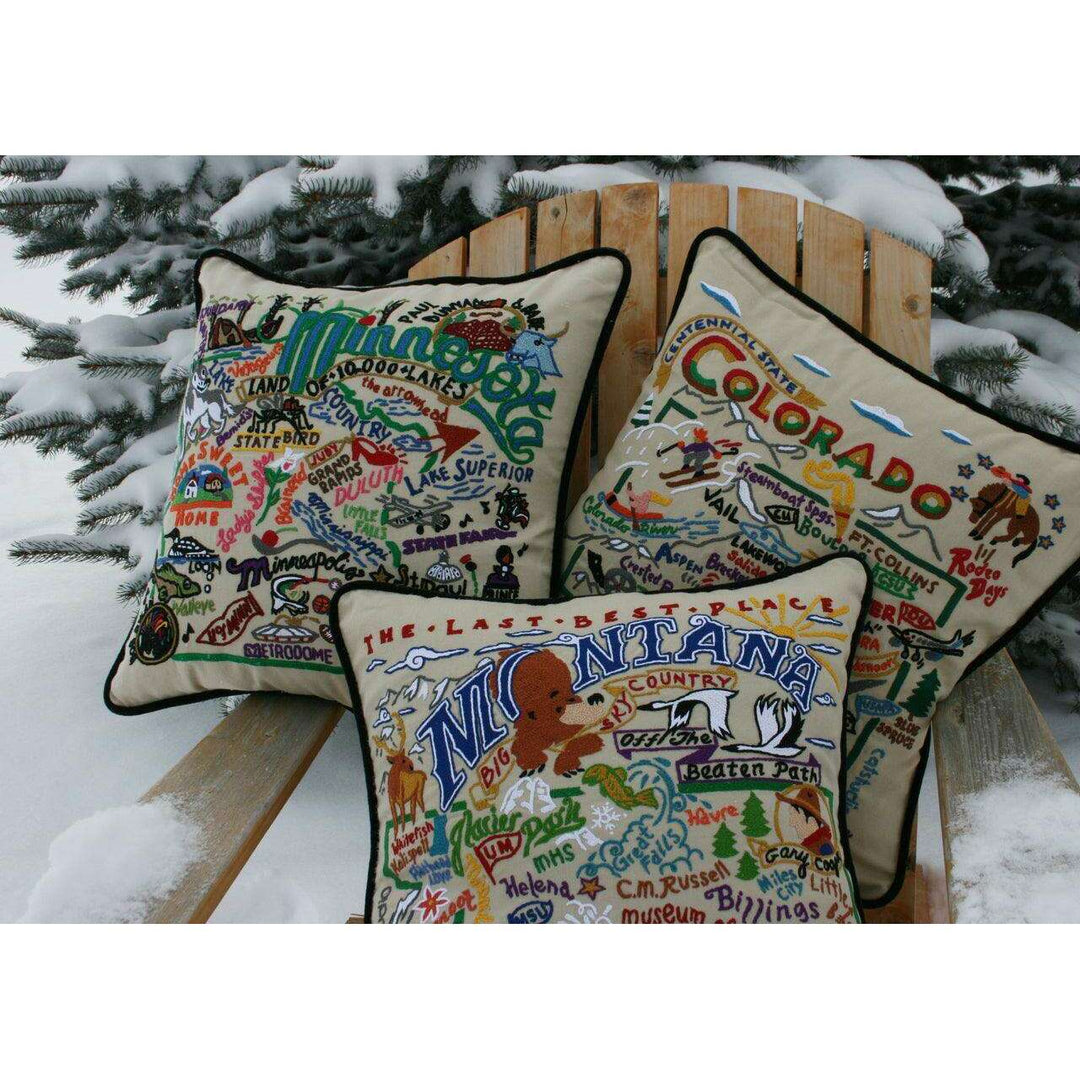 Colorado Hand-Embroidered Pillow - Quirks!