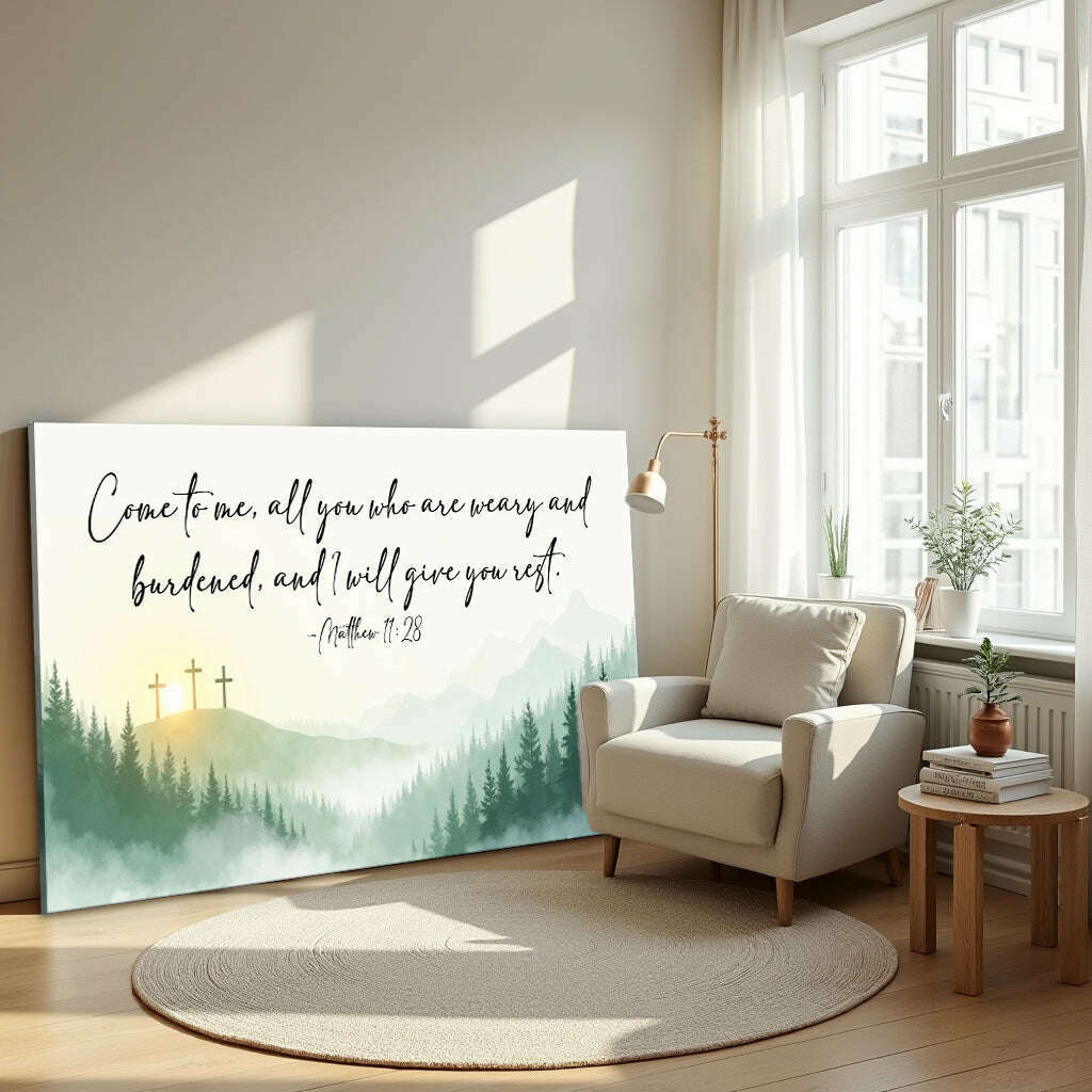 Come To Me - Matthew 11:28 Faith Sign