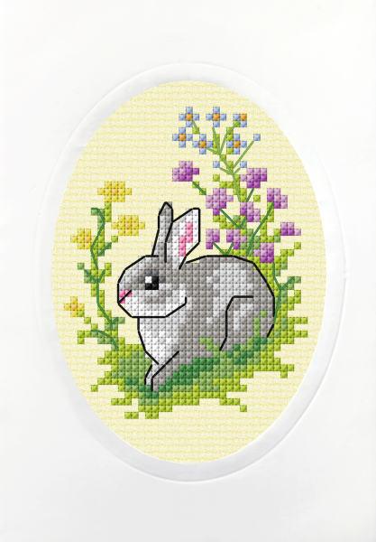 Complete counted cross stitch kit - greetings card "Easter Bunny" 6291