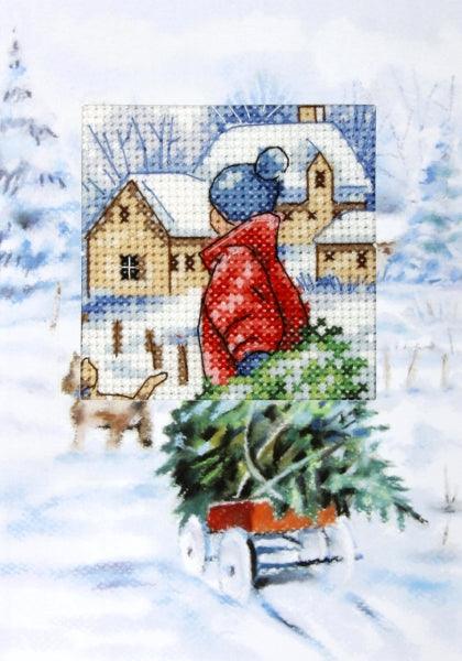 Complete counted cross stitch kit - greetings card "Winter" 6232